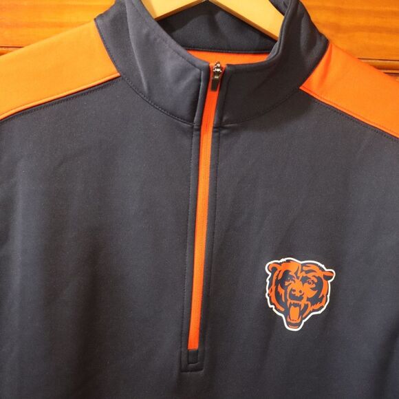 Chicago Bears NFL Team Apparel Navy 1/4 Zip Pullover Fan Gear Small - Picture 6 of 12